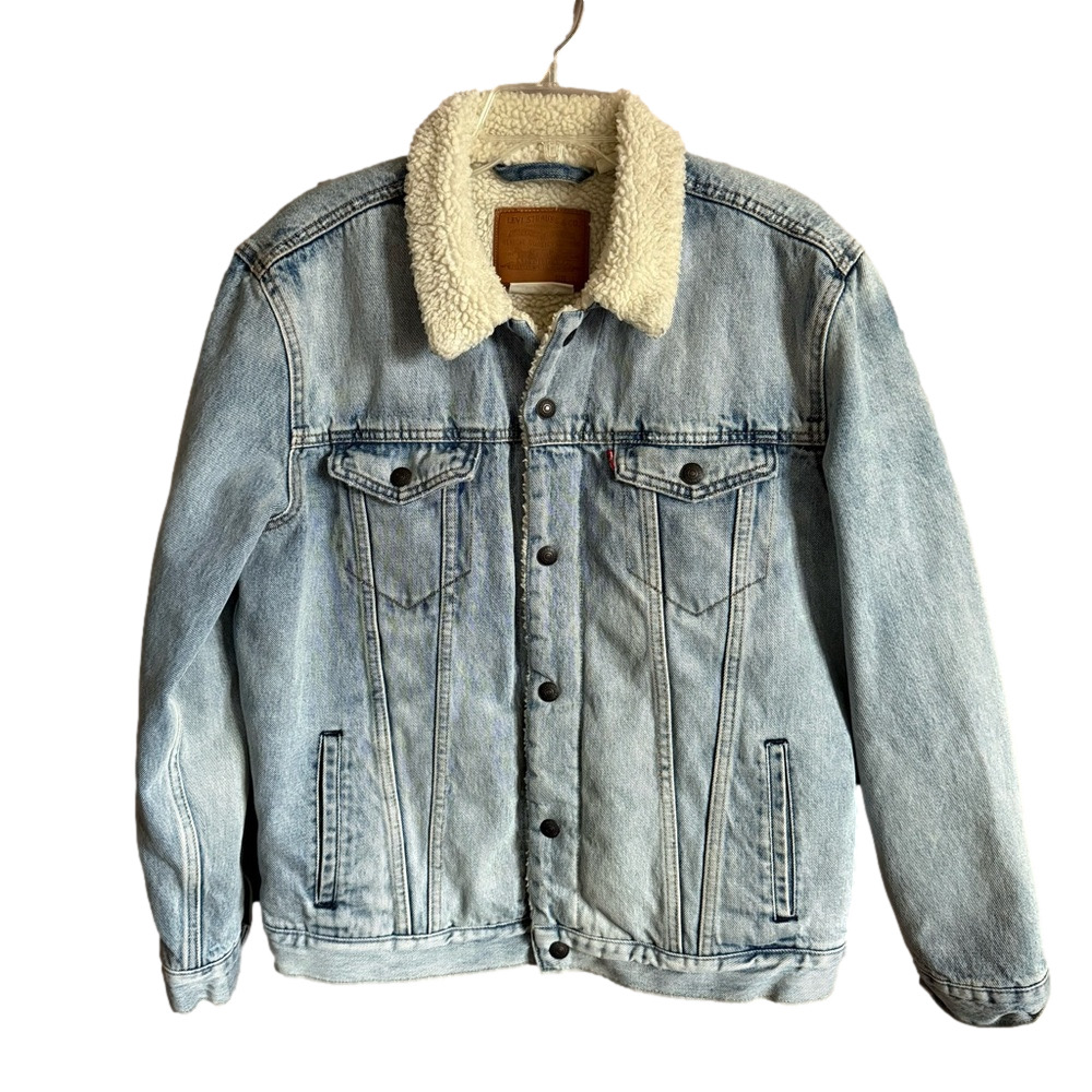 Levi's Men's Denim Sherpa Trucker Jacket Size Large
